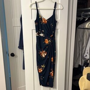 Nine Britton Vivienne Knit Midi Dress -Floral Navy